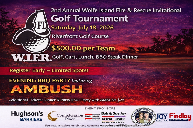 Firefighters playing golf at the WIFR Charity Golf Tournament